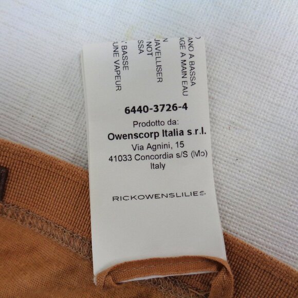 RICK OWENS LILIES Asymmetrical Pull-on Maxi Skirt "Rose" Tan Women's Size 8 - Picture 6 of 12